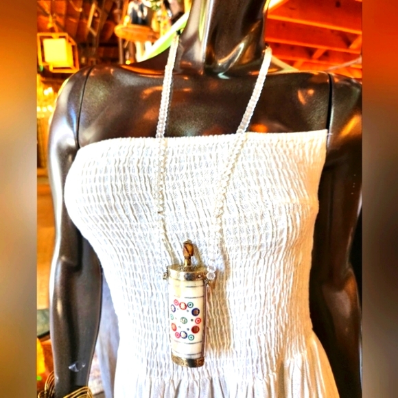 ✨️Vintage Snuff box w/ Faceted Crystals Necklace -One Of A Kind✨️ - Picture 14 of 17